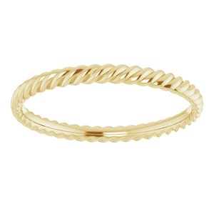 14K Yellow Or Rose Gold 2.2 mm Skinny Rope Band