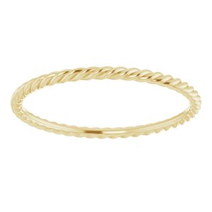 10K Or 14K Or 18K Yellow Or White Gold 1.51 mm Skinny Rope Band Size 10