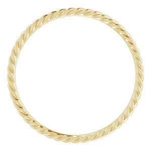 10K Or 14K Or 18K Yellow Or White Gold 1.51 mm Skinny Rope Band Size 10