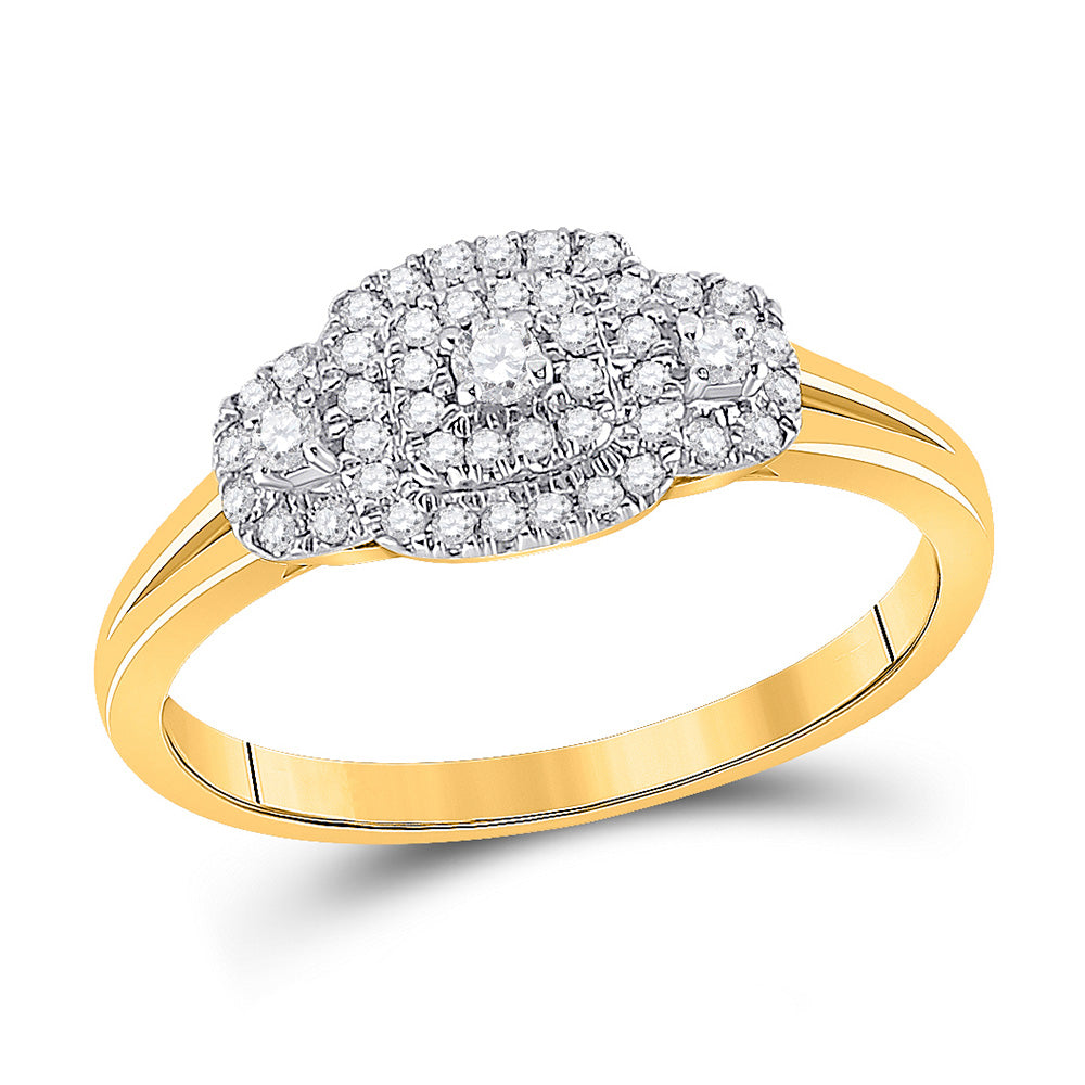 10K Yellow Gold Round Diamond Solitaire Bridal Wedding Engagement Ring 1/4 Cttw, Womens Size: 5-10