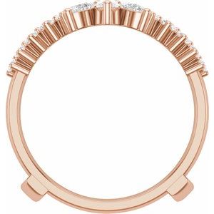 14K Rose Gold Lab-Grown Diamond Pear 3.8 X 2.5 Mm Lab-Grown Diamond Polished 1 Ctw Lab-Grown Diamond Ring Guard Size 7