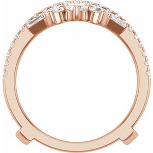 14K Rose Gold Lab-Grown Diamond Round 3.2 Mm Lab-Grown Diamond Polished 1 1/5 Ctw Lab-Grown Diamond Ring Guard Size 7