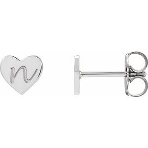 Sterling Silver 6 X 6 Mm Pair Friction Backs Included Polished Heart Stud Earrings