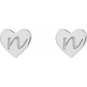 Sterling Silver 6 X 6 Mm Pair Friction Backs Included Polished Heart Stud Earrings