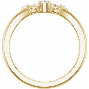 14K Yellow Gold Natural Diamond Pear 4 X 2.6 Mm Polished 1/5 Ctw Natural Diamond Contour Band Size 7