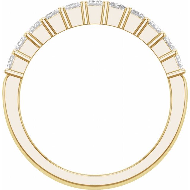 14K Yellow Gold Square 2.5 X 2.5 Mm Polished 2 Ctw Lab-Grown Diamond Double Row Anniversary Band, Size 7