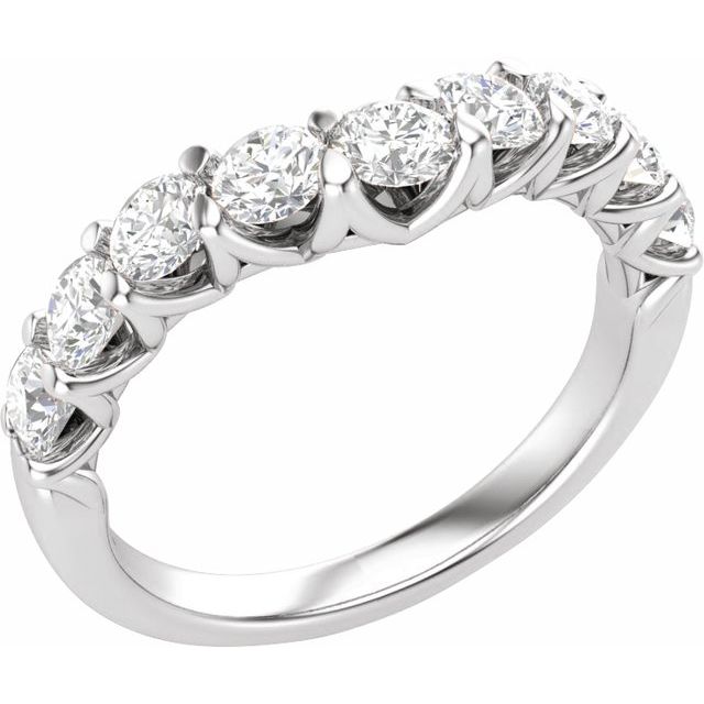 14K Yellow Or White Gold Round 3.2 Mm Vs, F+ Polished 1 Ctw Lab-Grown Diamond Contour Band, Size 7