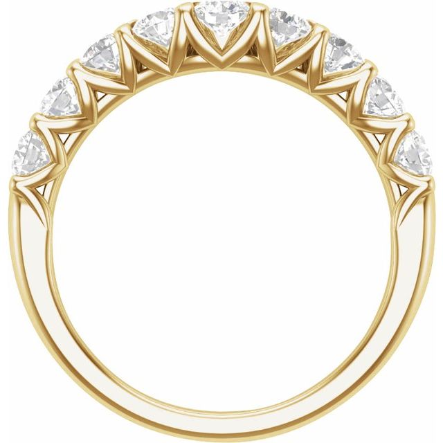 14K Yellow Or White Gold Round 3.2 Mm Vs, F+ Polished 1 Ctw Lab-Grown Diamond Contour Band, Size 7