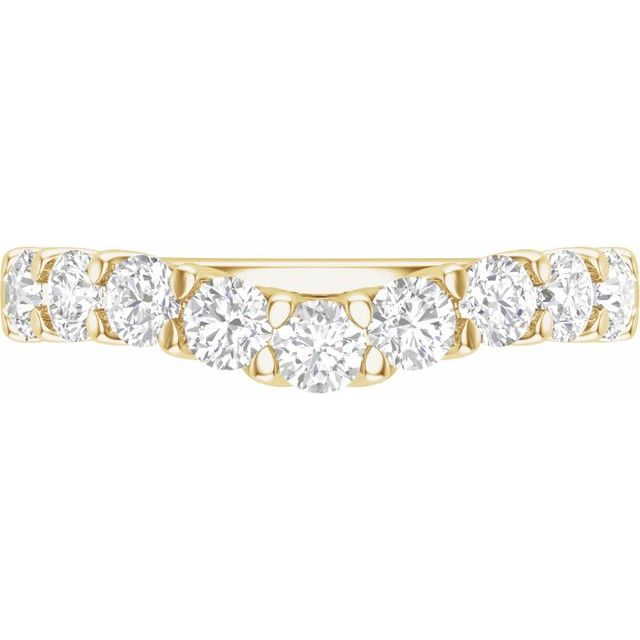14K Yellow Or White Gold Round 3.2 Mm Vs, F+ Polished 1 Ctw Lab-Grown Diamond Contour Band, Size 7