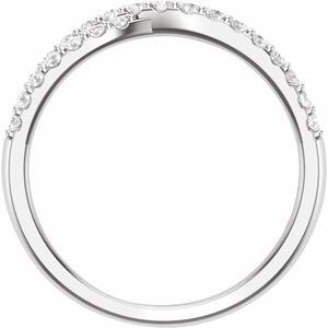 14K White Gold Round 1.6 Mm Polished 3/8 Ctw Natural Diamond Anniversary Band Size 7