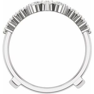 14K White Gold Pear 3.8 X 2.5 Mm Polished 1 Ctw Lab-Grown Diamond Ring Guard Size 7