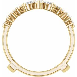 14K Yellow Gold Pear 3.8 X 2.5 Mm Lab-Grown Diamond Polished 1 Ctw Lab-Grown Diamond Ring Guard Size 7
