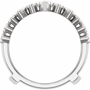 14K White Gold Pear 4.1 X 2.7 Mm Polished 1 Ctw Lab-Grown Diamond Ring Guard Size 7