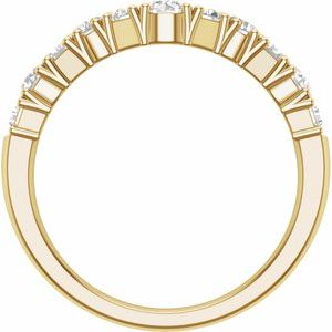 14K Yellow Gold Round 3.3 Mm F+ Vs 1 Ctw Lab-Grown Diamond Contour Band Size 7
