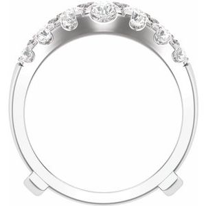 14K White Gold Round 3.5 Mm Polished 1 1/2 Ctw Lab-Grown Diamond Ring Guard Size 7