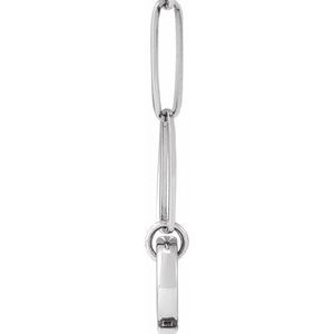 14K White Gold 13.73 X 7.65 Mm 16 In Polished Charm Necklace