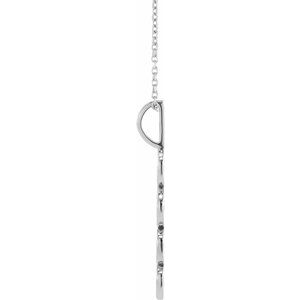 Sterling Silver 16-18 In Polished Vertical Necklace