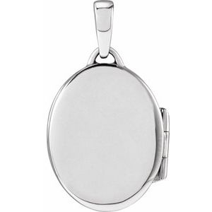 14K White Gold 24 X 13.75 Mm Polished Oval Locket