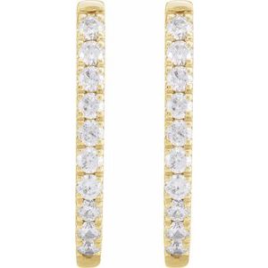 14K Yellow Gold 23 X 17.46 Mm 2.5 Mm Lab-Grown Diamond Round 2.3Mm Pair Hinged Polished 9/10 Ctw Lab-Grown Diamond Hoop Earrings