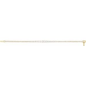 14K Yellow Gold Round 4.9Mm G-H Si1-Si2 6 Ctw Lab-Grown Diamond Line Bracelet, Length: 7 In
