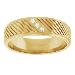14K Yellow Gold Round 1.5 Mm G-H Si2-Si3 .04 Ctw Natural Diamond Band Size 10