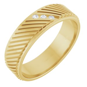 14K Yellow Gold Round 1.5 Mm G-H Si2-Si3 .04 Ctw Natural Diamond Band Size 10