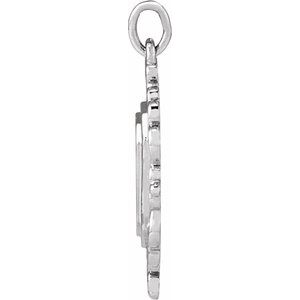 Sterling Silver 21.63 X 13.51 Mm Polished Engravable Scroll Pendant