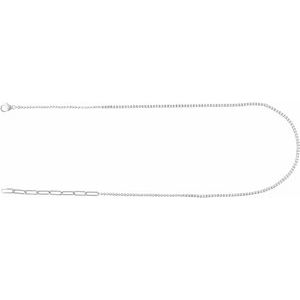 14K White Gold Round 1.8Mm G-H I1 3 1/5 Ctw Natural Diamond Adjustable Line Necklace, Length: 18 In