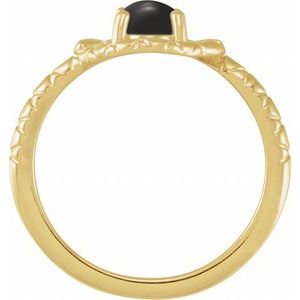 14K Yellow Gold Oval 7 X 5 Mm Polished Natural Onyx Snake Ring Size 7