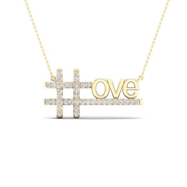 10K Yellow Gold 0.25 Cttw Diamond Ladies Love Pendants