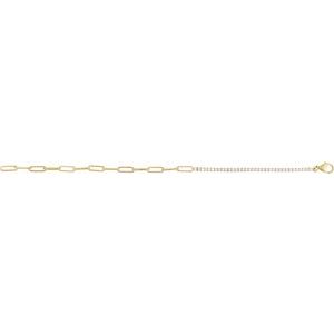14K Yellow Gold Round 1.9Mm G-H I1 1 Ctw Natural Diamond Adjustable Line Bracelet, Length: 7.5 In