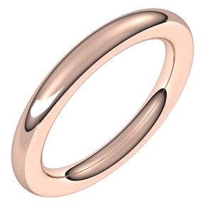10K White Or Rose Gold 3 Mm Full Round Comfort-Fit Band