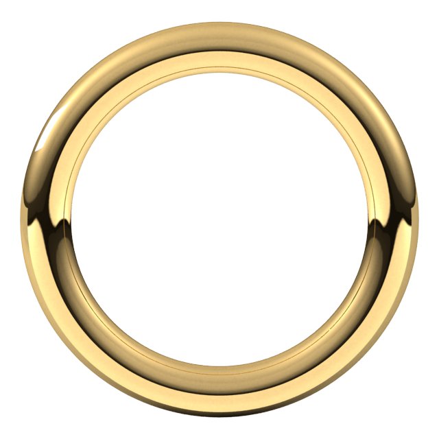14K Yellow Or White Or Rose Gold Or Sterling Silver Standard Weight Full Round Comfort-Fit Band