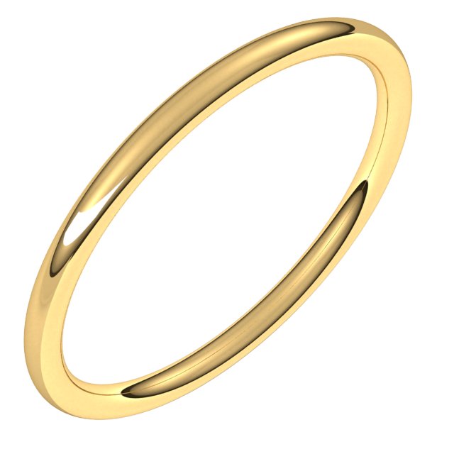 14K Yellow Or White Or Rose Gold Or Sterling Silver Standard Weight Full Round Comfort-Fit Band