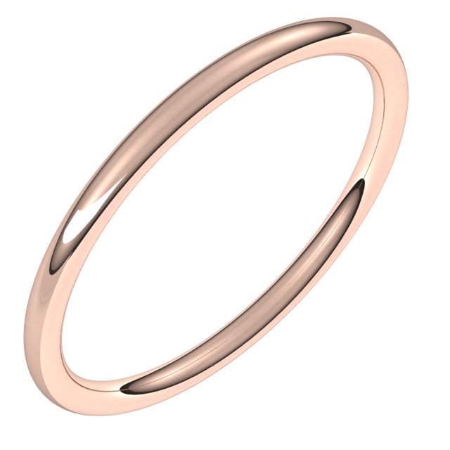 14K Yellow Or White Or Rose Gold Or Sterling Silver Standard Weight Full Round Comfort-Fit Band