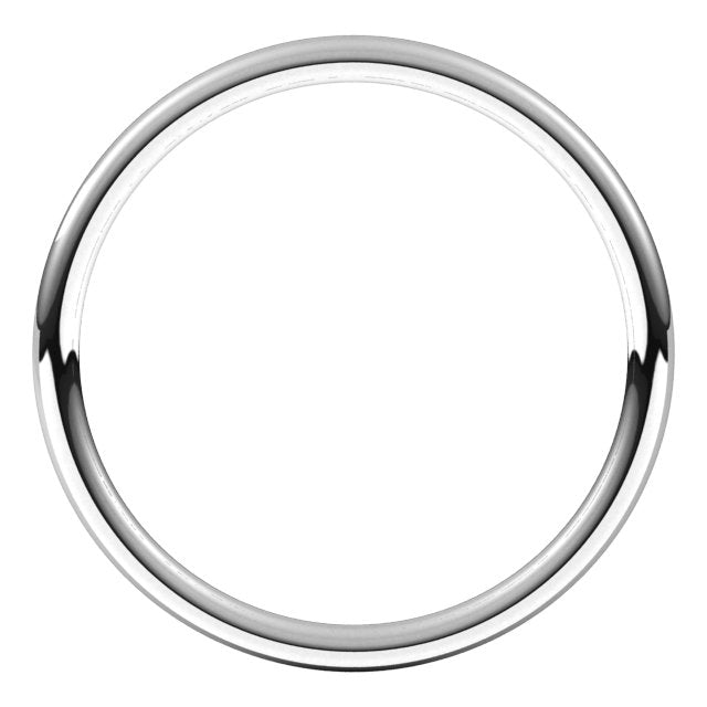14K Yellow Or White Or Rose Gold Or Sterling Silver Standard Weight Full Round Comfort-Fit Band