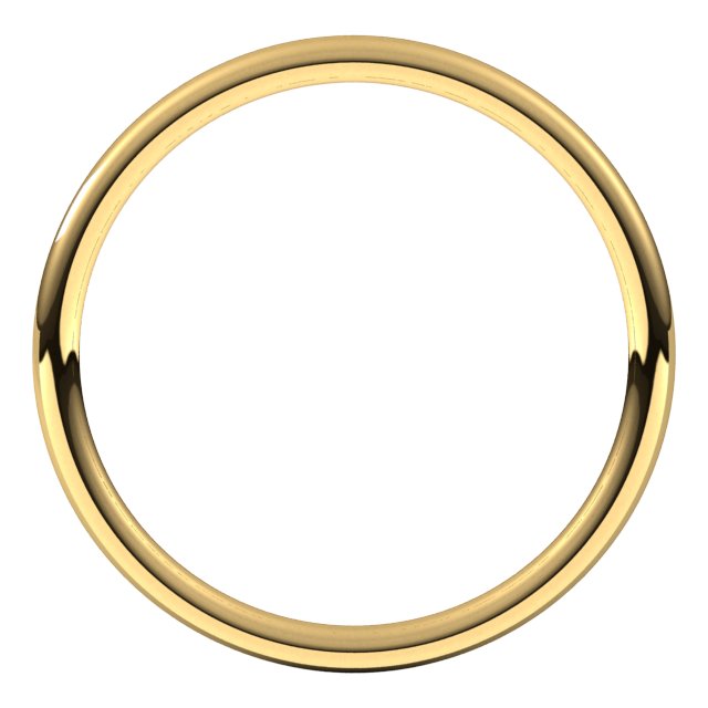 14K Yellow Or White Or Rose Gold Or Sterling Silver Standard Weight Full Round Comfort-Fit Band
