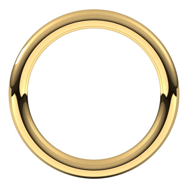 14K Yellow Or White Or Rose Gold Or Sterling Silver Standard Weight Full Round Comfort-Fit Band