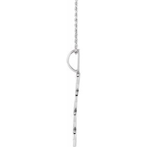 Sterling Silver 16-18 In Polished Vertical Necklace
