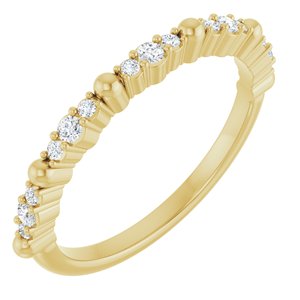 14K Yellow Gold Natural Diamond Round Natural Diamond Polished 1/6 Ctw Natural Diamond Anniversary Band Size 7