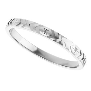 Sterling Silver Geometric Flat Band