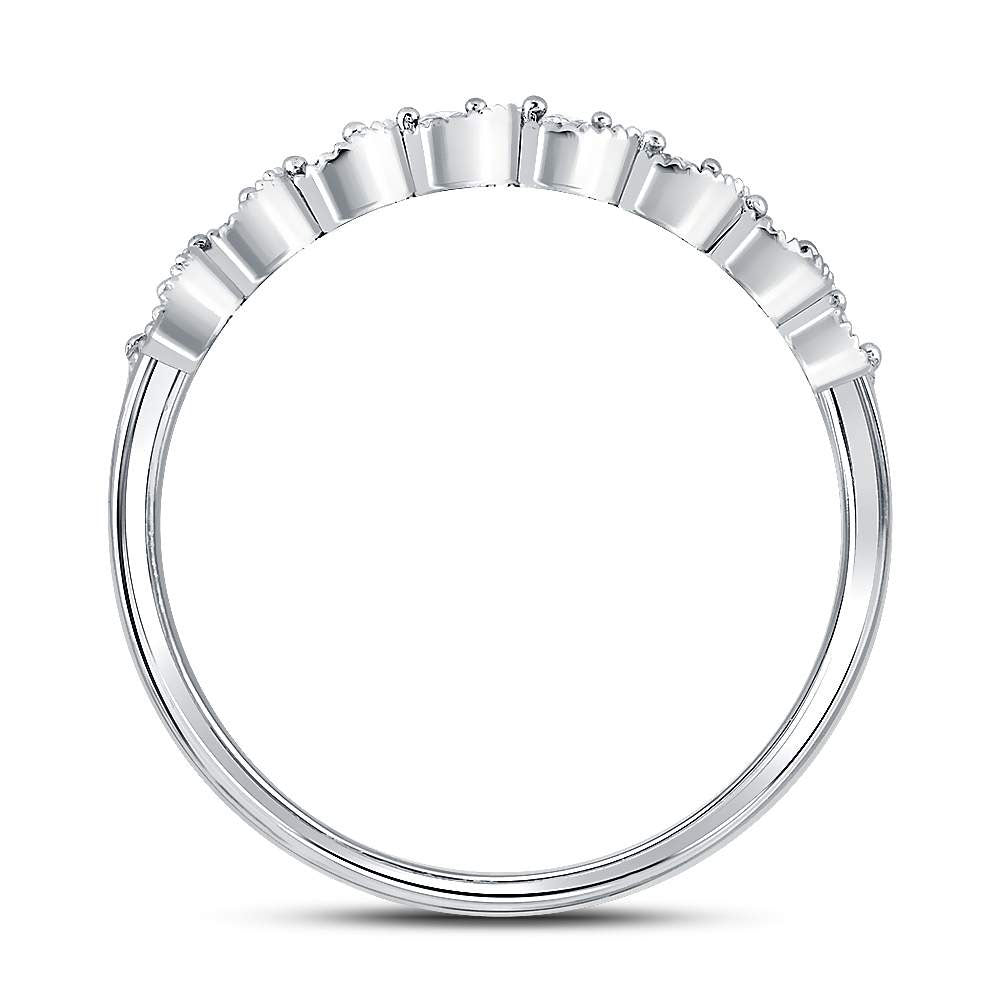 10K Yellow Or White Or Rose Gold Womens Round Diamond Stackable Band Ring , Womens Size: 5-10