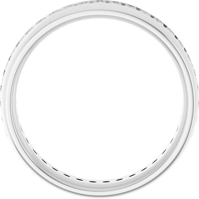 14K White Gold Round 1.5 Mm Vs, F+ Polished Lab-Grown Diamond Band, Size 10