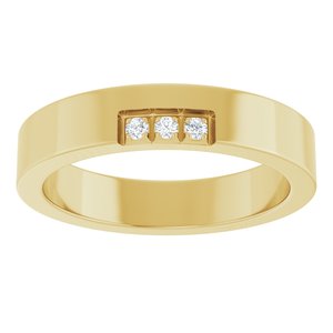 14K Yellow Gold Round 1.5 Mm G-H Si2-Si3 .04 Ctw Natural Diamond Band Size 7