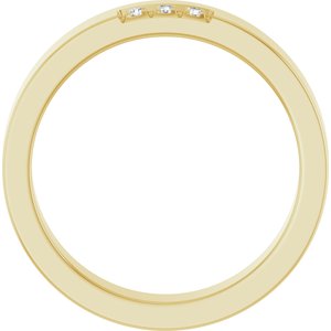 14K Yellow Gold Round 1.5 Mm G-H Si2-Si3 .04 Ctw Natural Diamond Band Size 7