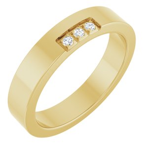 14K Yellow Gold Round 1.5 Mm G-H Si2-Si3 .04 Ctw Natural Diamond Band Size 7