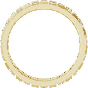 14K Yellow Gold Round 1.5 Mm G-H Si1-Si2 3/8 Ctw Natural Diamond Band Size 7
