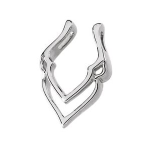 14K White Gold 25.5 X 17 Mm Polished Pendant Enhancer