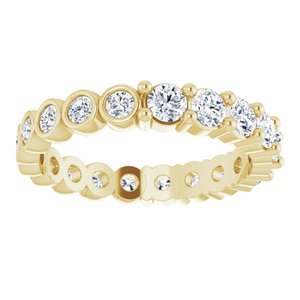 14K Yellow Gold Round 3 Mm G-H Si2-Si3 1 1/3 Ctw Natural Diamond Reversible Eternity Band Size 6.5