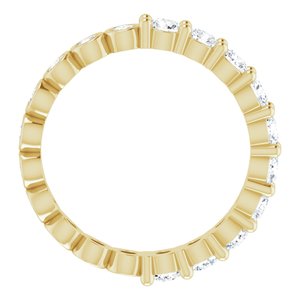14K Yellow Gold Round 3 Mm G-H Si2-Si3 1 1/3 Ctw Natural Diamond Reversible Eternity Band Size 6.5